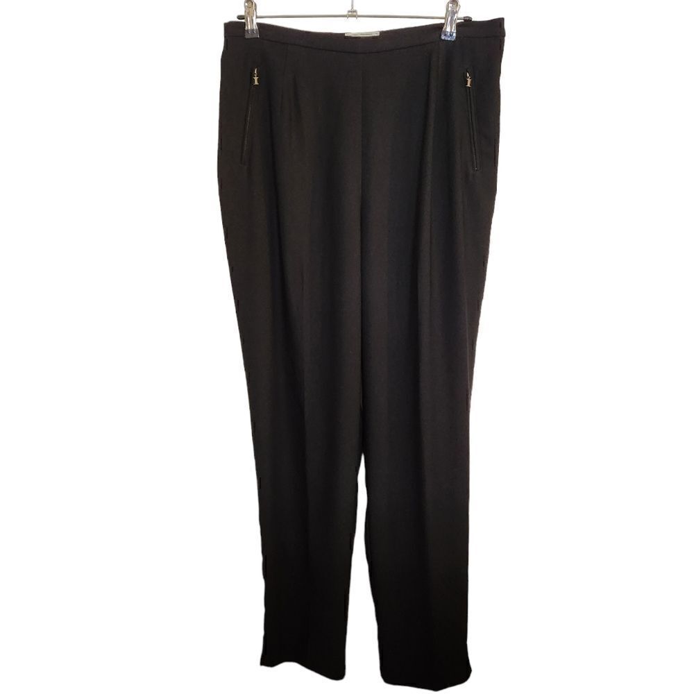 IZOD Ladies Hidden Side Zip Black Tappered Leg Pants Size 16